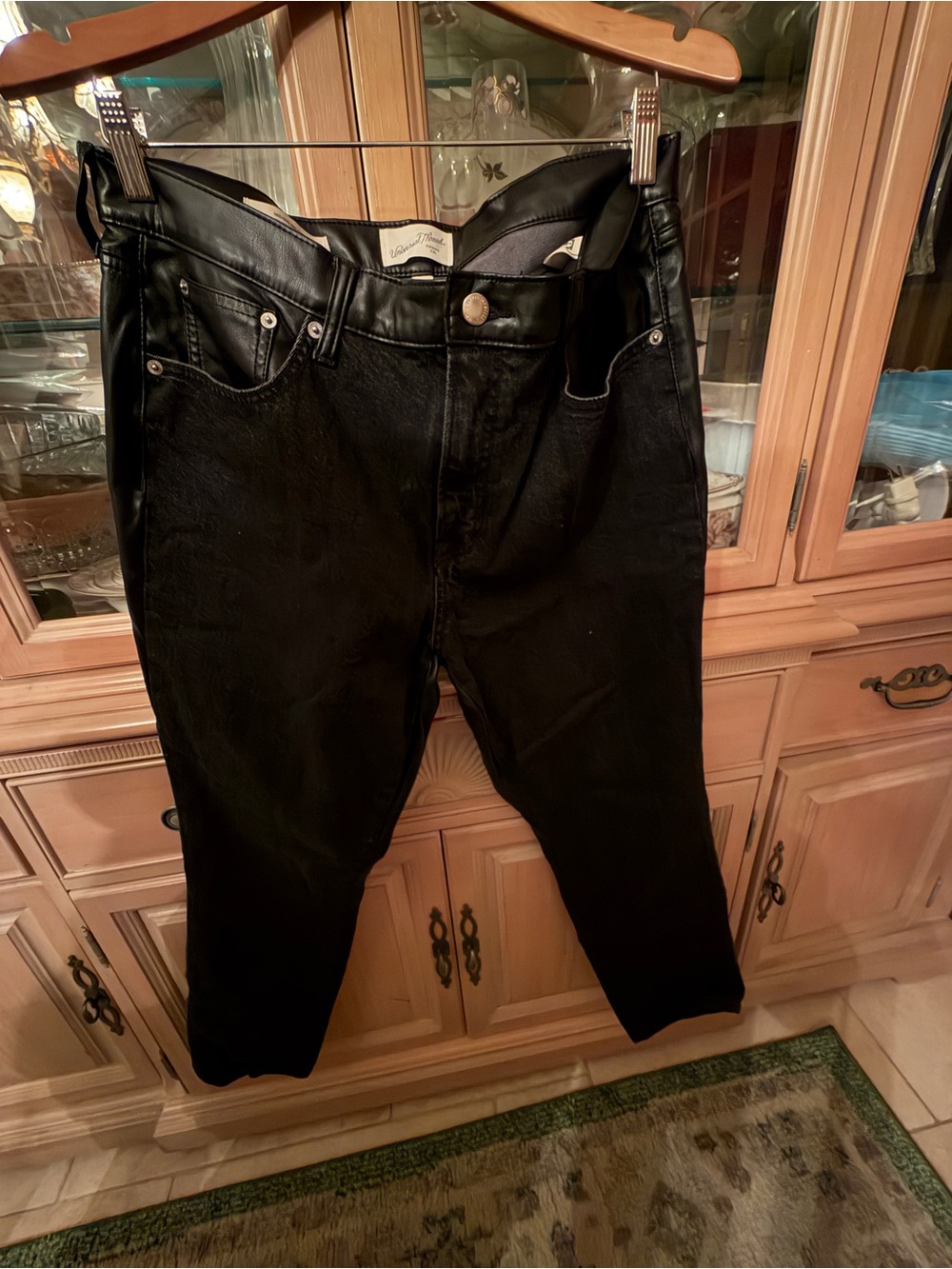 Universal Thread - Black Leather / Denim Pants - 14.